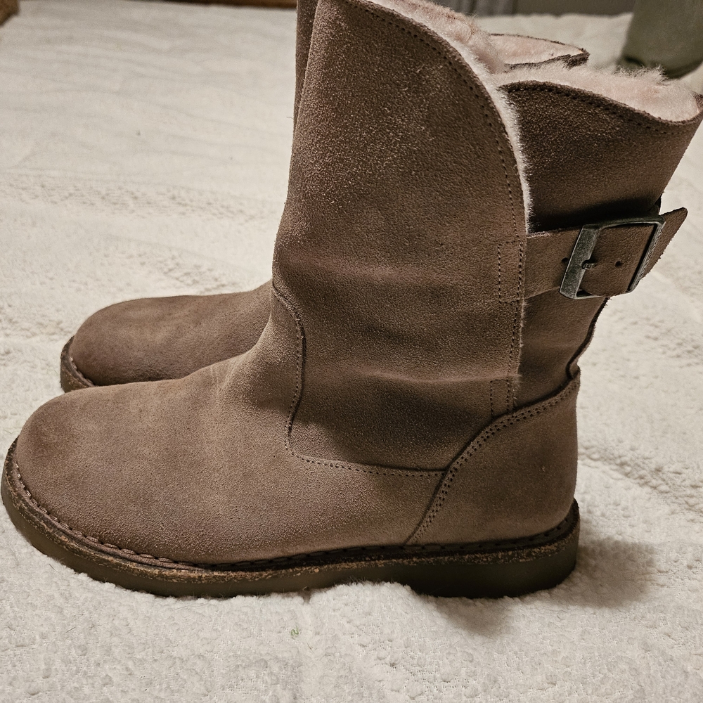 Birkenstock Uppsala Shearling Suede Winter Boots- Taupe - Picture 2 of 9